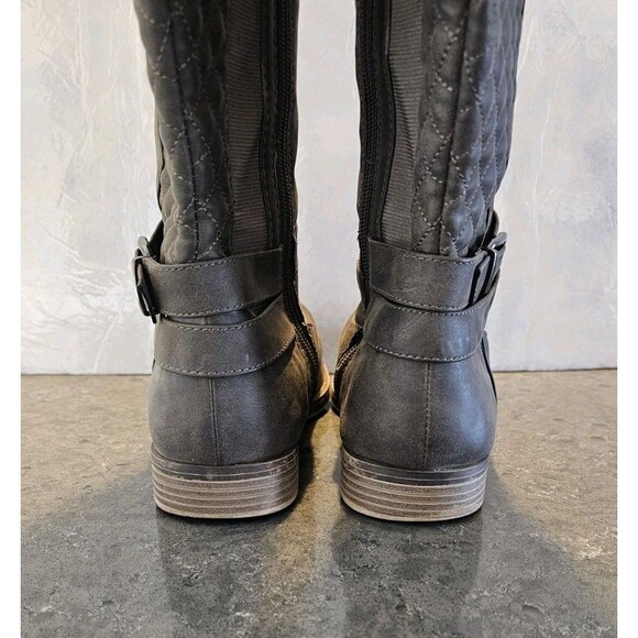 Torrid Wide Calf Stretch & Quilted Over Knee Boots Brown Taupe Womans Size 8.5 W - Picture 9 of 13